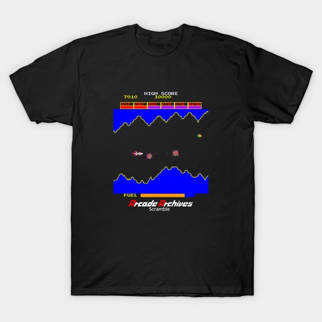 Mod.9 Arcade Scramble Space Invader Video Game T-Shirt by parashop